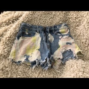 💝2/$25 SHORTS BDG paint  high waist denim shorts